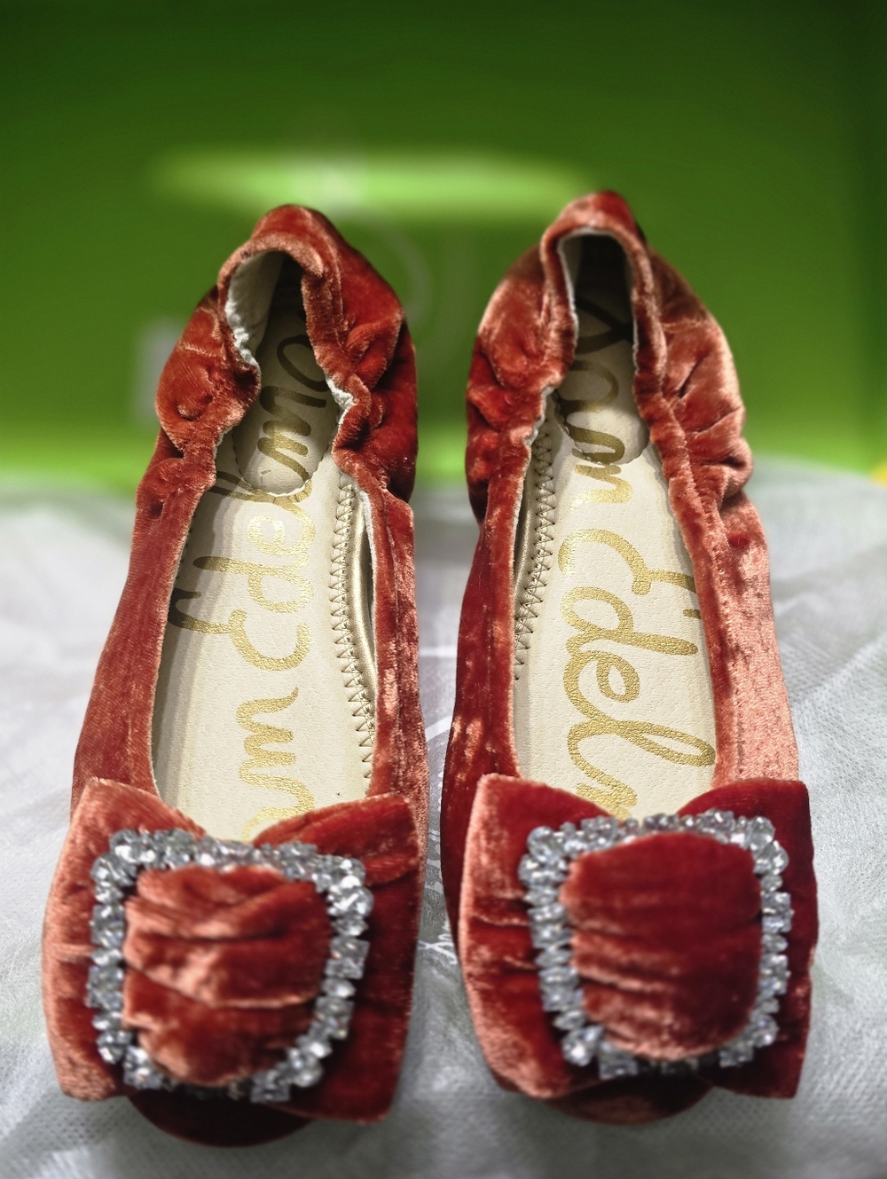 Sam Edelman Kids' Farah Ballet Flats Canyon Orange Velvet